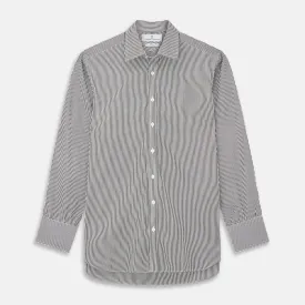 Black Candy Stripe Cotton Regular Fit Mayfair Shirt