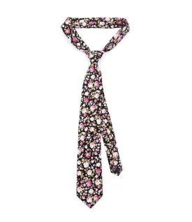 Black Floral Neck Tie III