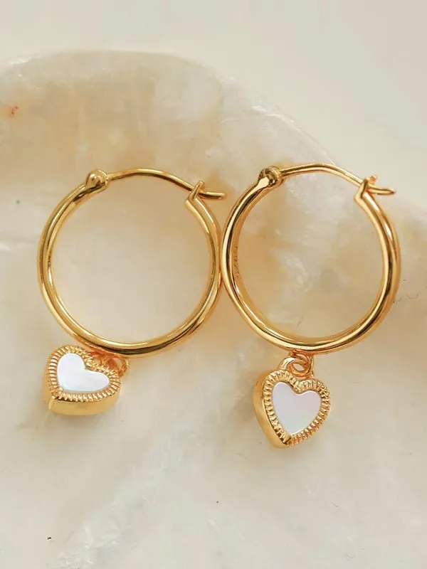 Black White Love Hoop Earrings