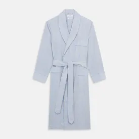 Blue and Yellow Check Poplin Cotton Dressing Gown