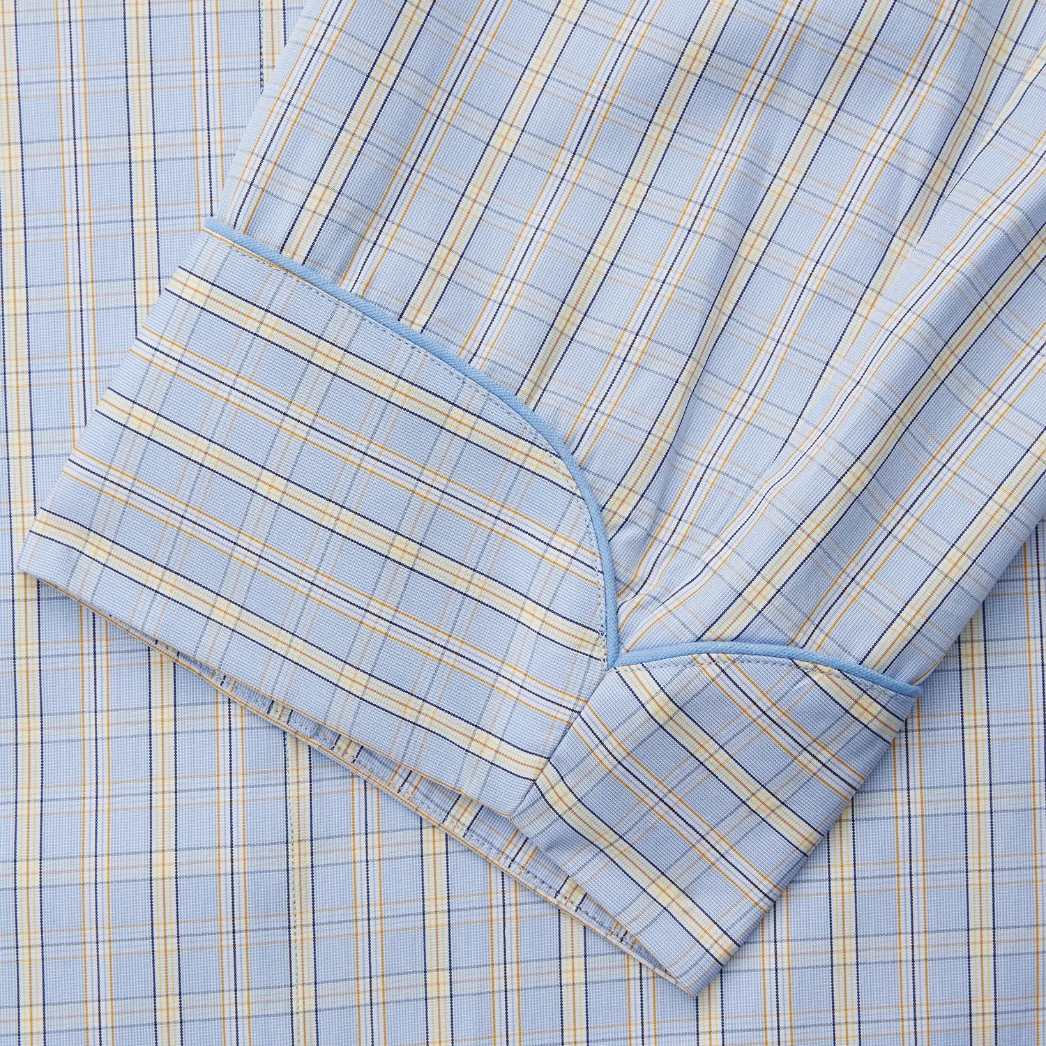 Blue and Yellow Check Poplin Cotton Dressing Gown