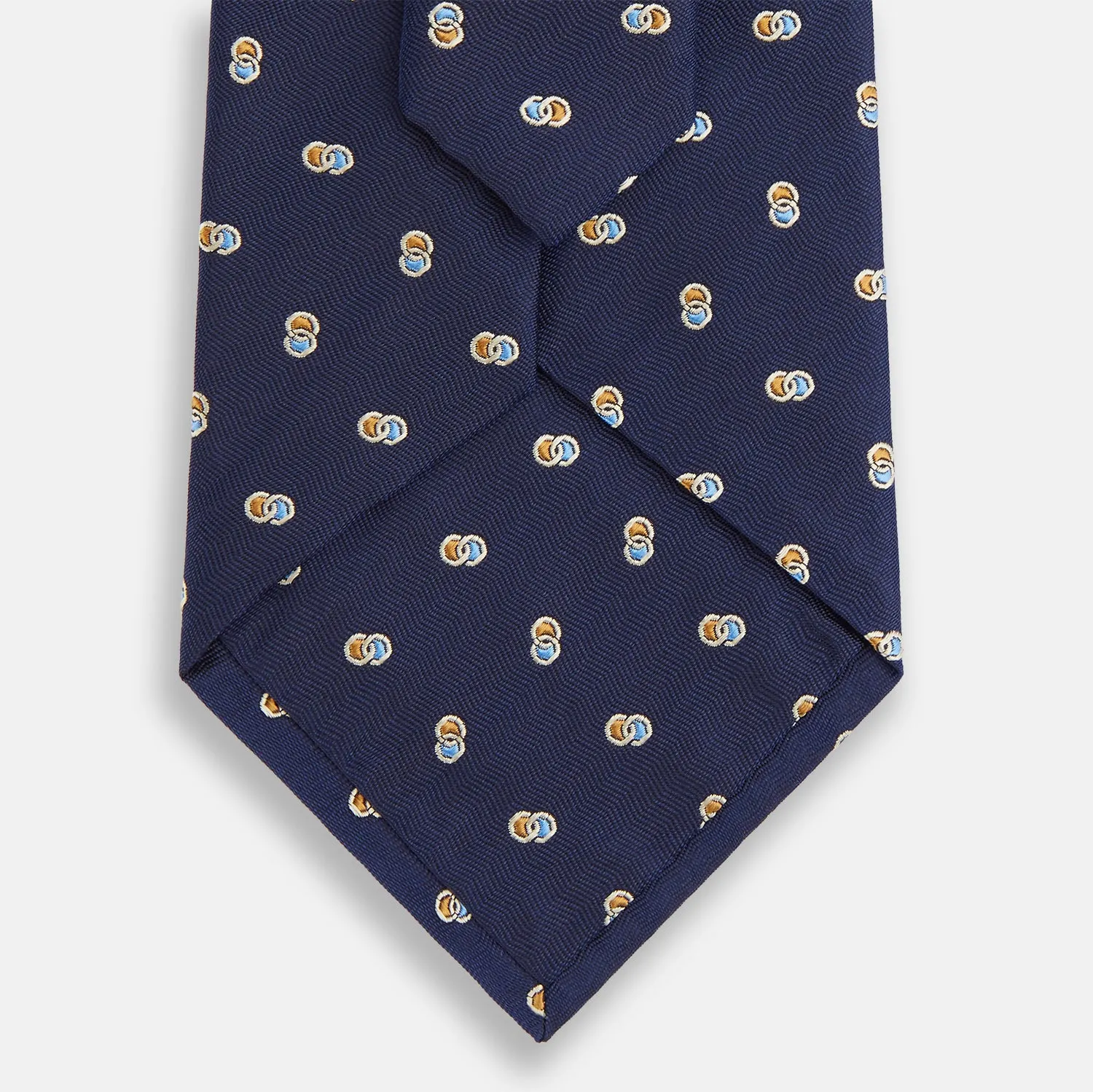 Blue and Yellow Links Silk Tie