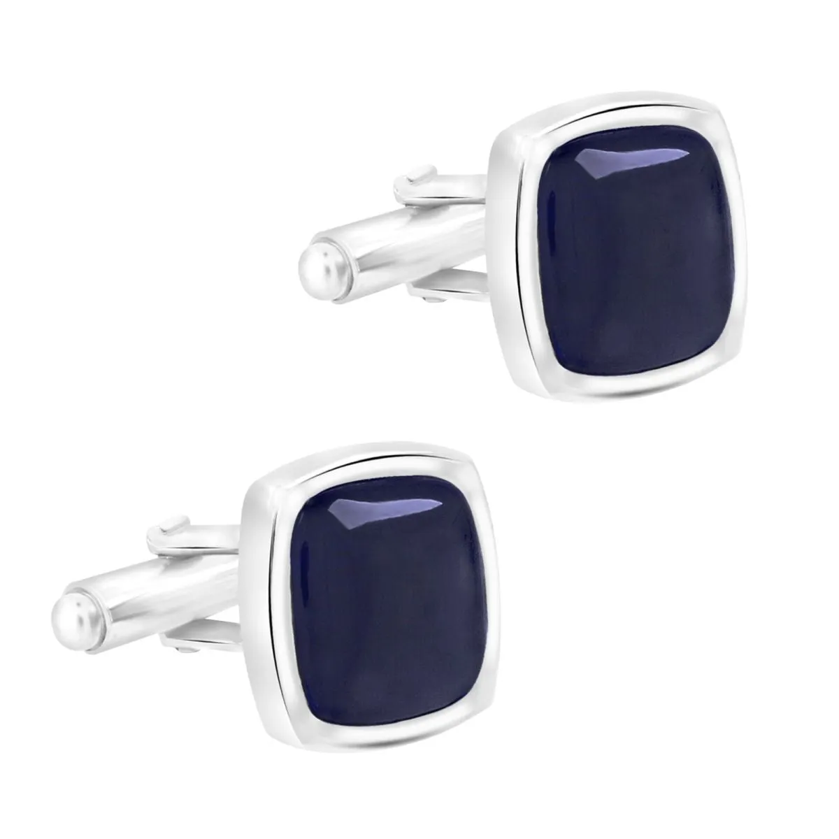 Blue Crystal Cufflinks In Box