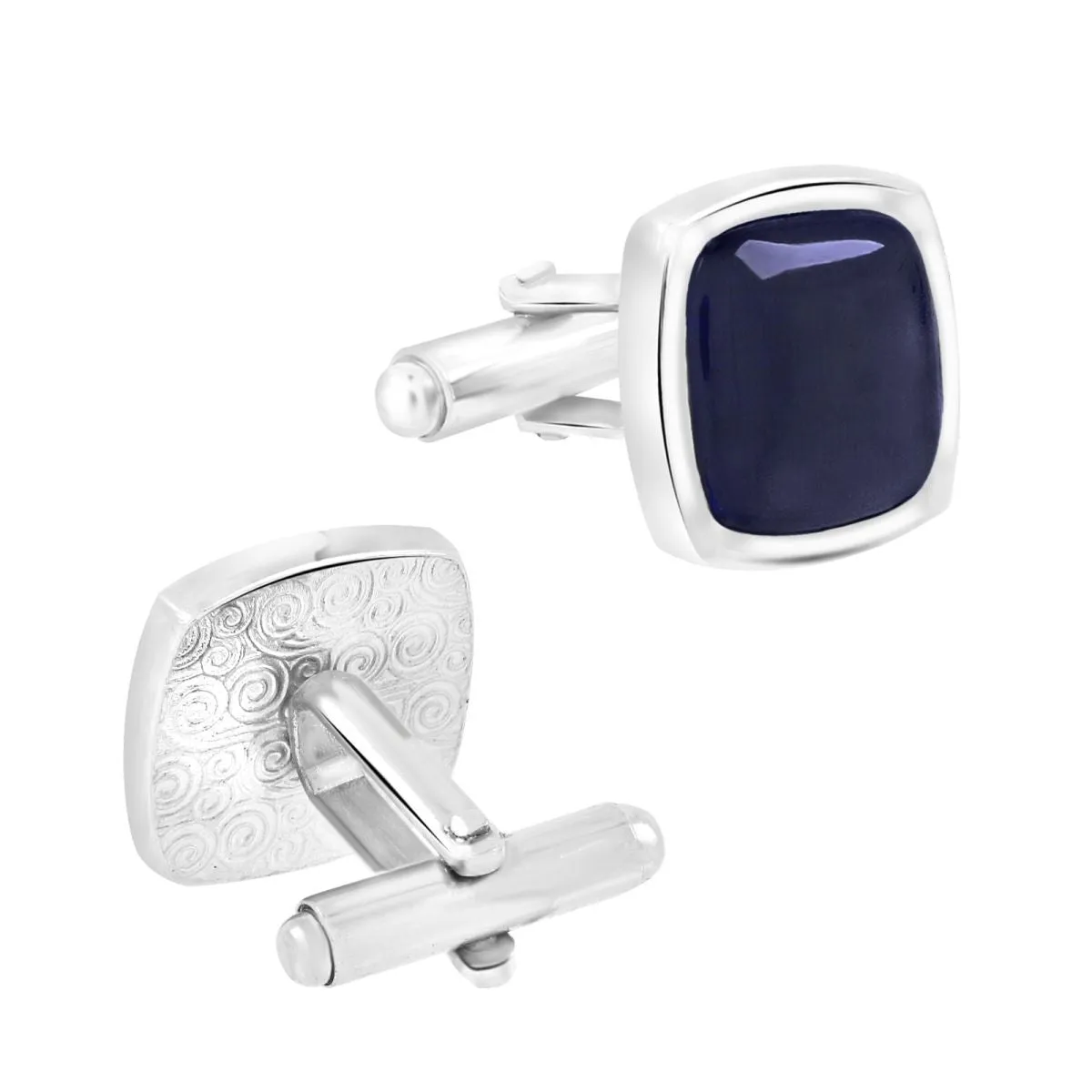 Blue Crystal Cufflinks In Box