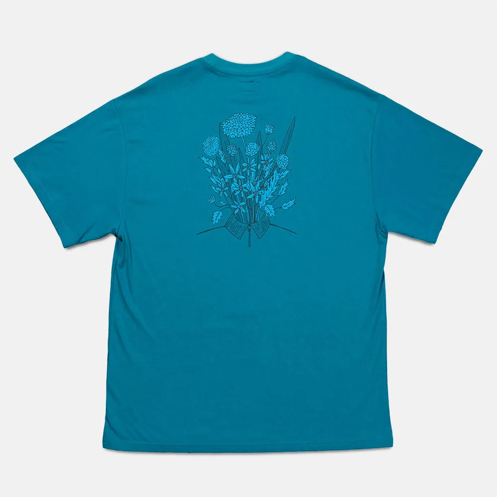 Blue Flowers - Evolution T-Shirt - Ocean Blue