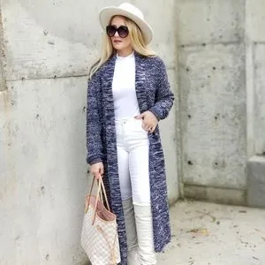 Blue Open Front Cardigan