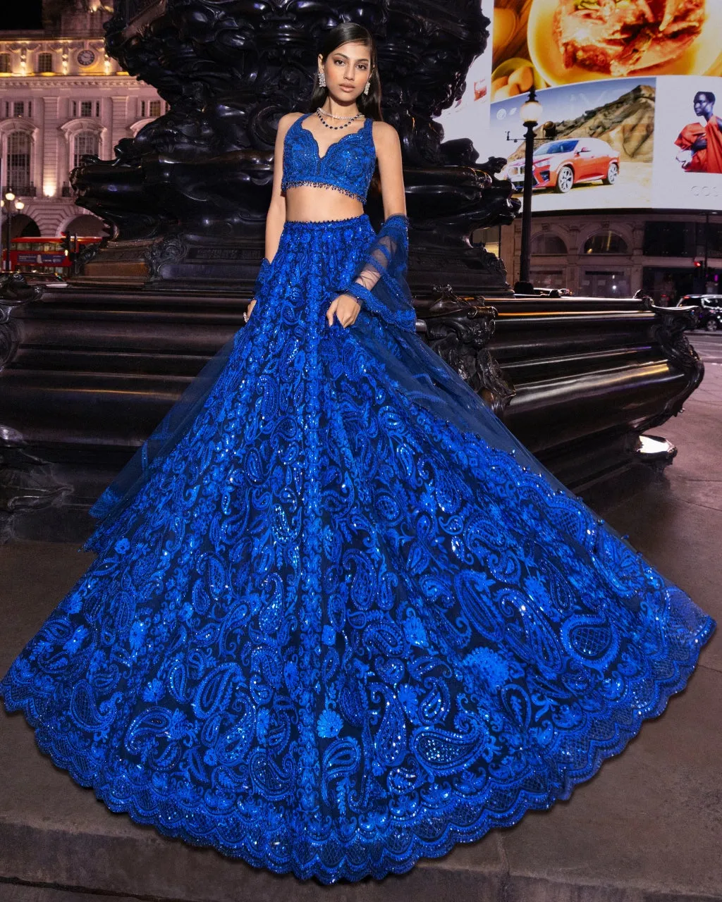 Blue Paisley Lehenga Set