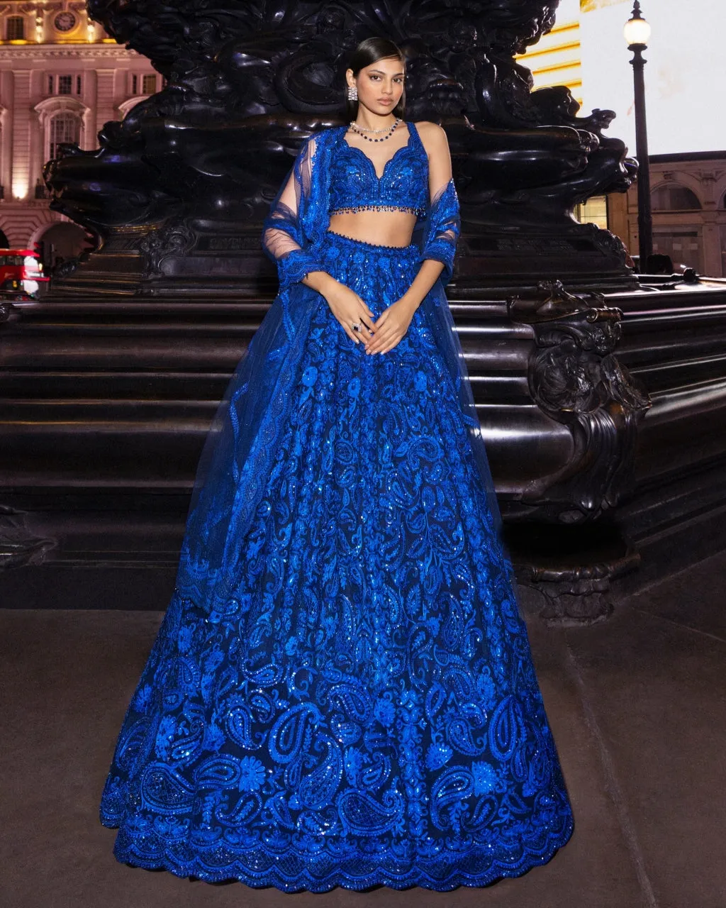 Blue Paisley Lehenga Set