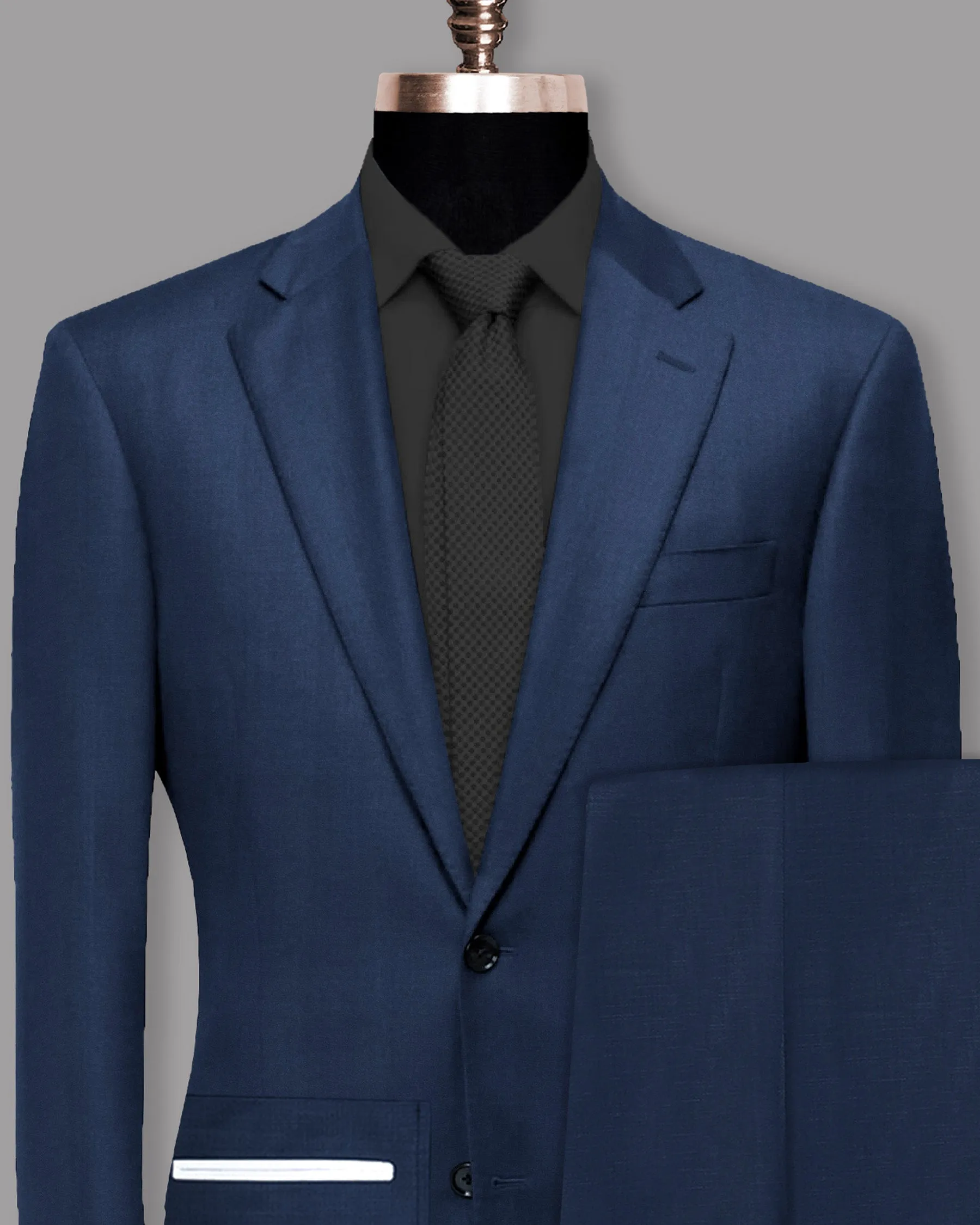 Blue Patch Subtle Sheen Pockets Performance Suit