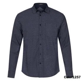 BLUE PRINTED SLIM FIT SHIRT