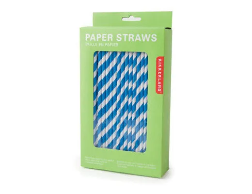 Blue Stripe Paper Straws