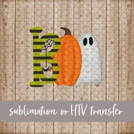 Boo, Pumpkin and Ghost - Sublimation or HTV Transfer