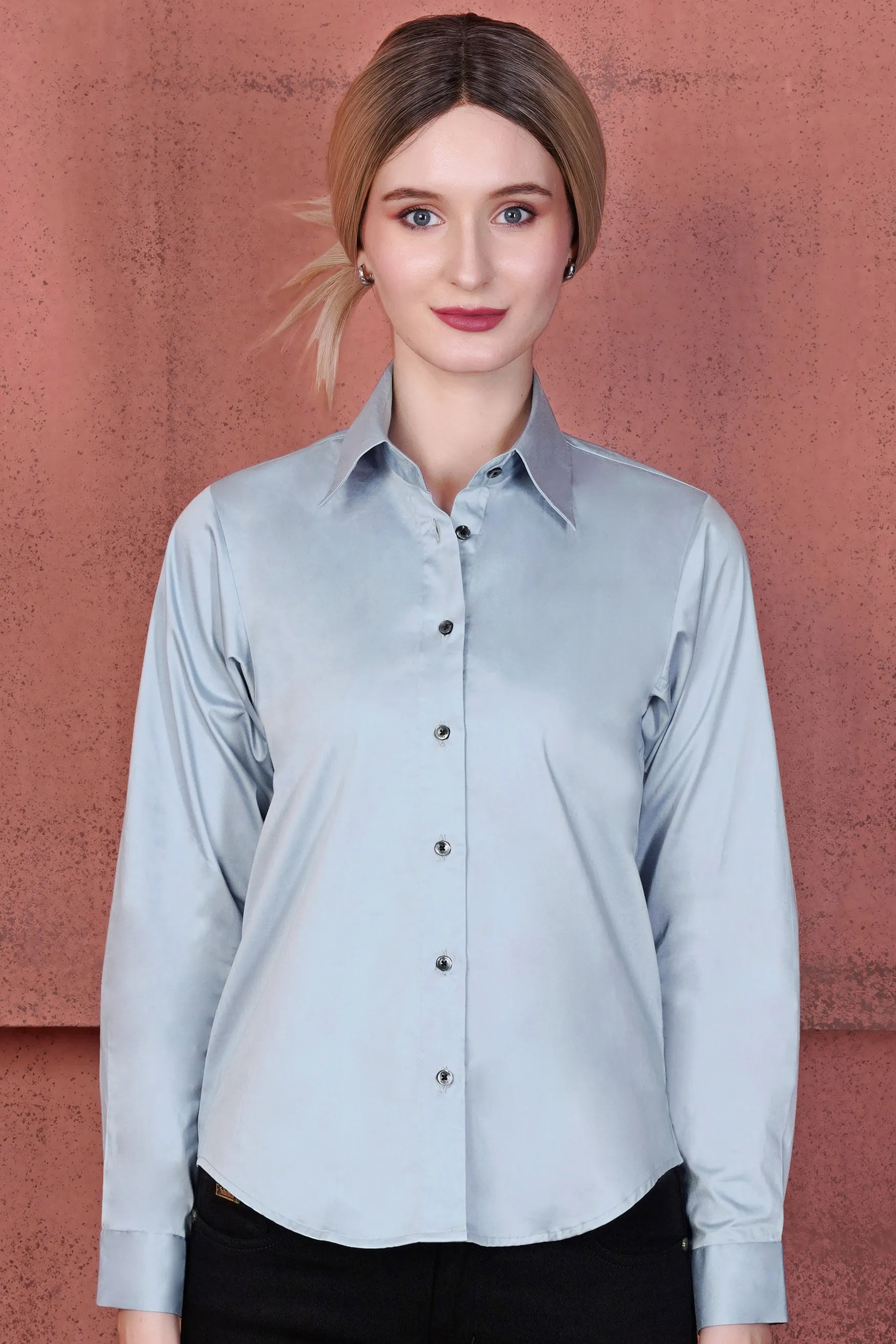 Botticelli Blue Premium Cotton Shirt