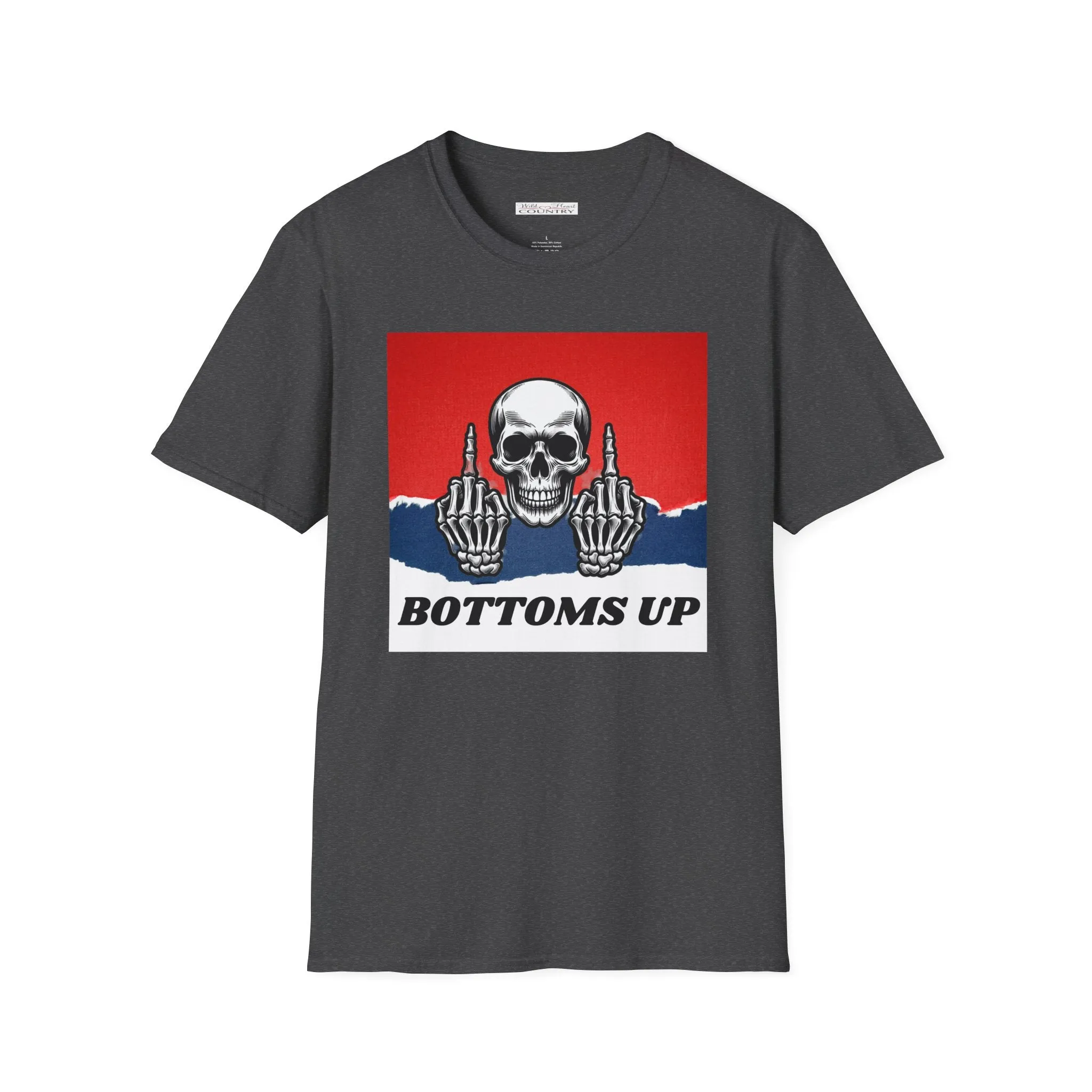 Bottoms up T-Shirt, Country Music T-Shirt, Country Music Concert, Red White & Blue, Skeleton Fingers, Tour T-Shirt