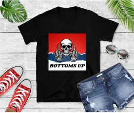 Bottoms up T-Shirt, Country Music T-Shirt, Country Music Concert, Red White & Blue, Skeleton Fingers, Tour T-Shirt