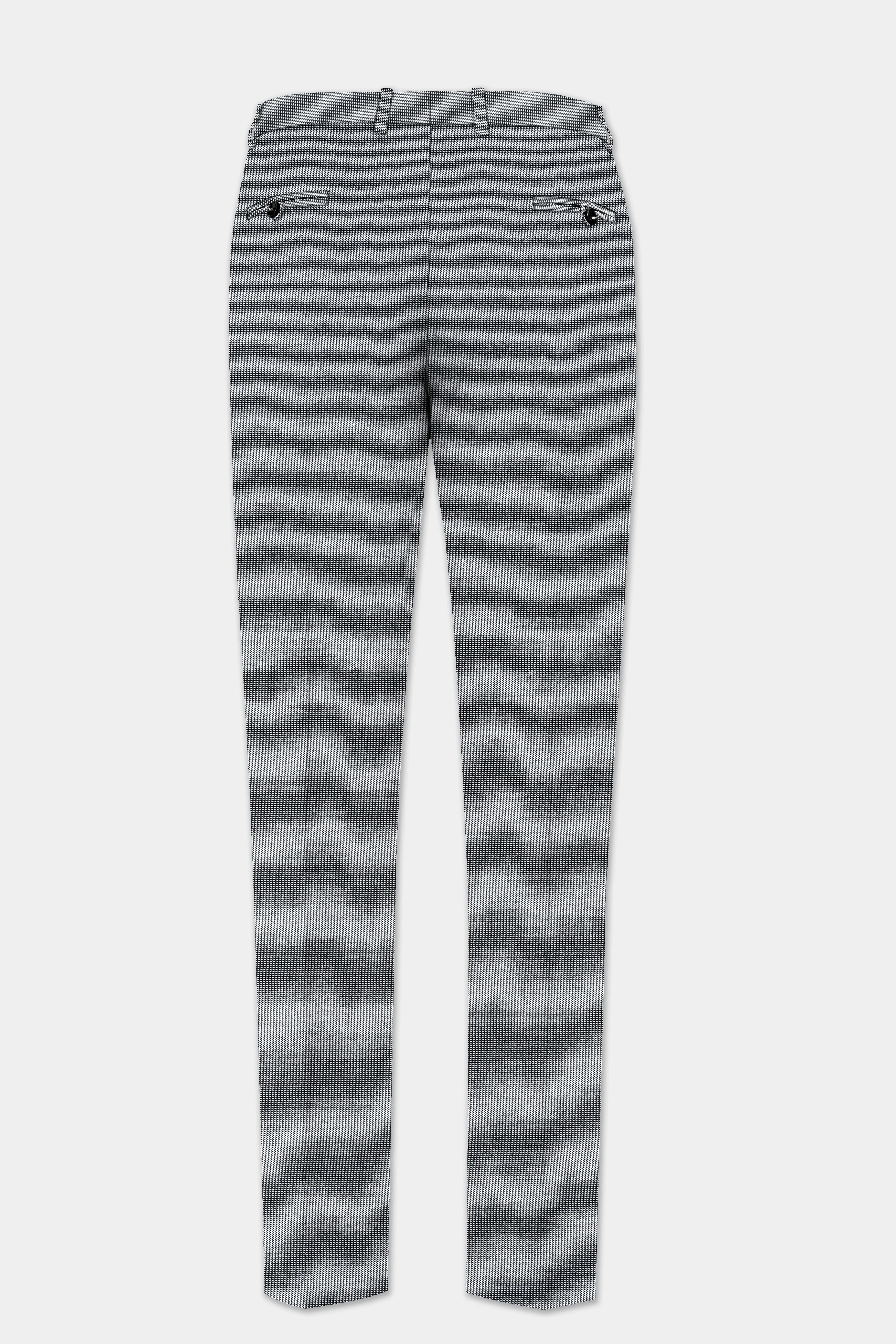 Boulder Gray Textured Wool Blend Peak Collar Tuxedo Suit