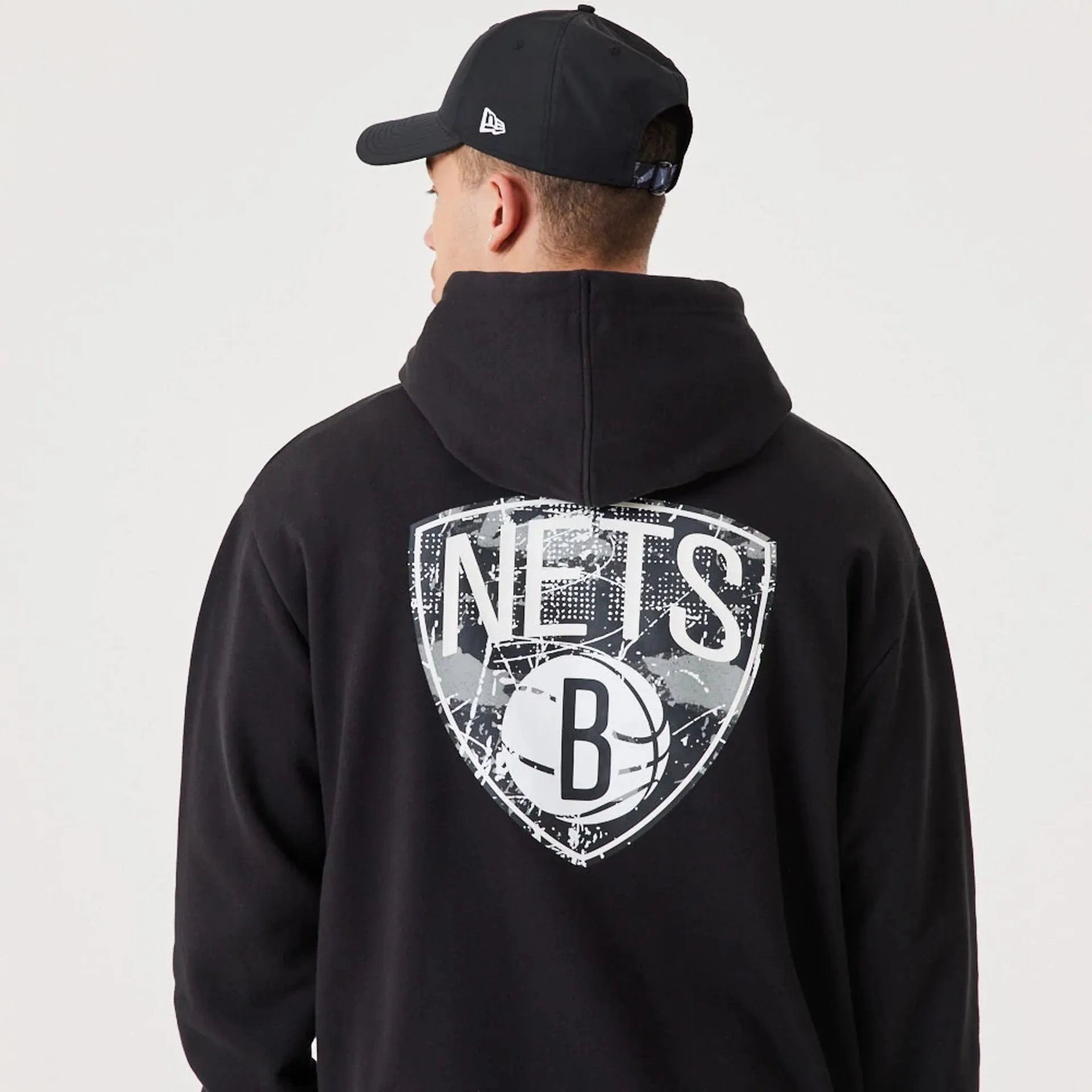 Brooklyn Nets NBA Infill Team Logo Black Pullover Hoodie