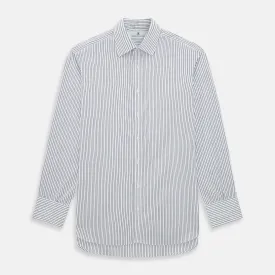 Brown and Blue Shadow Stripe Mayfair Shirt