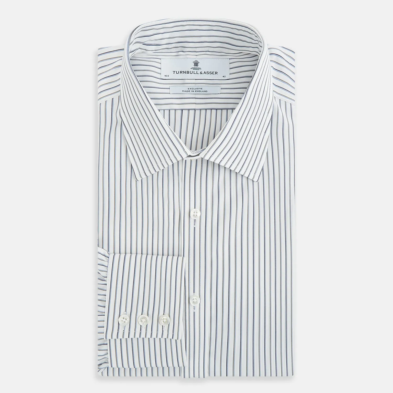 Brown and Blue Shadow Stripe Mayfair Shirt