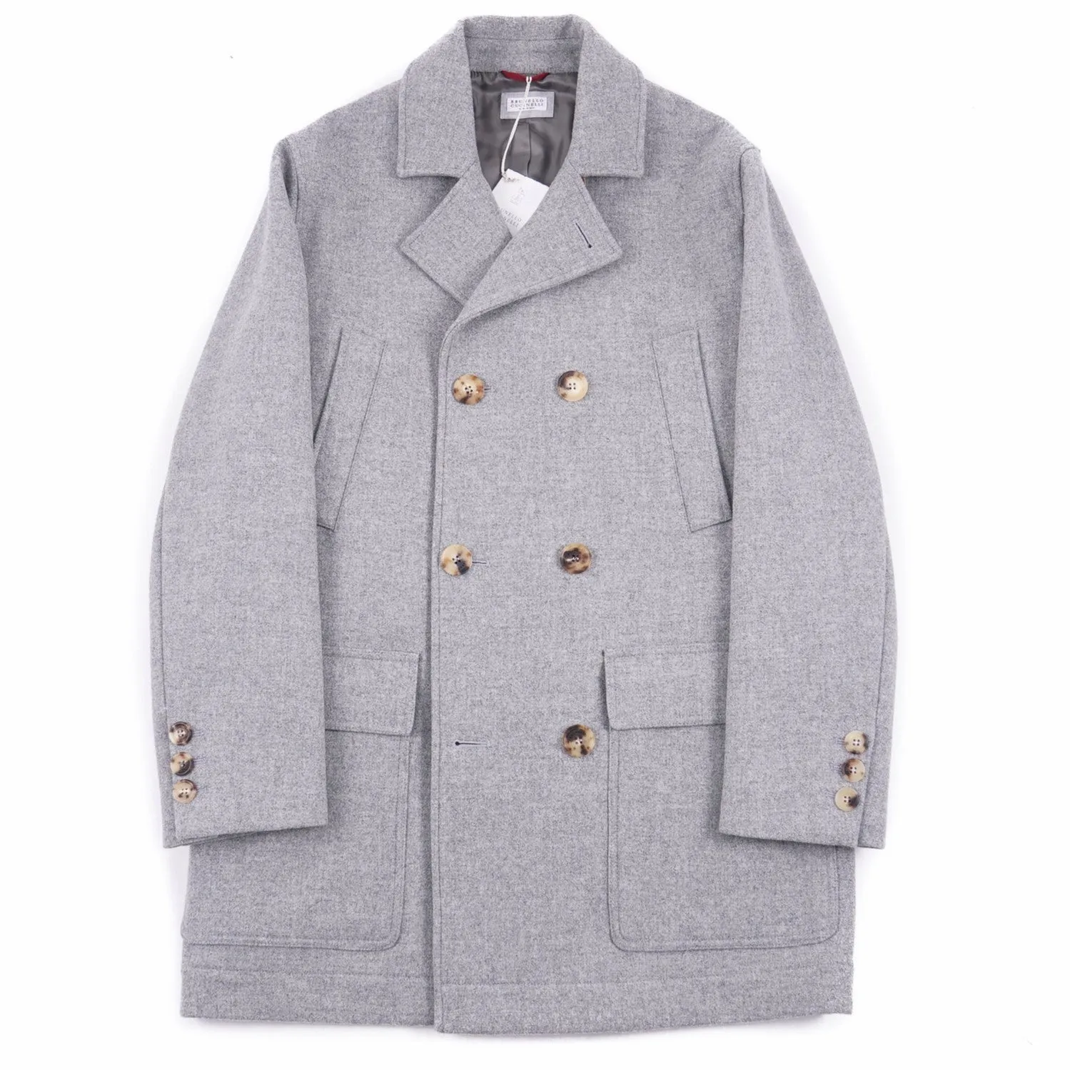 Brunello Cucinelli Light Gray Wool Coat