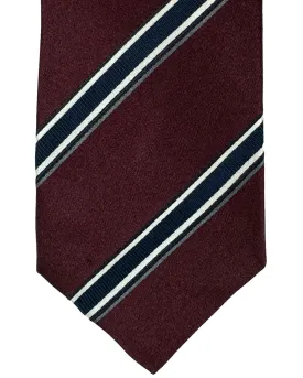 Brunello Cucinelli Necktie Maroon Dark Blue Stripes