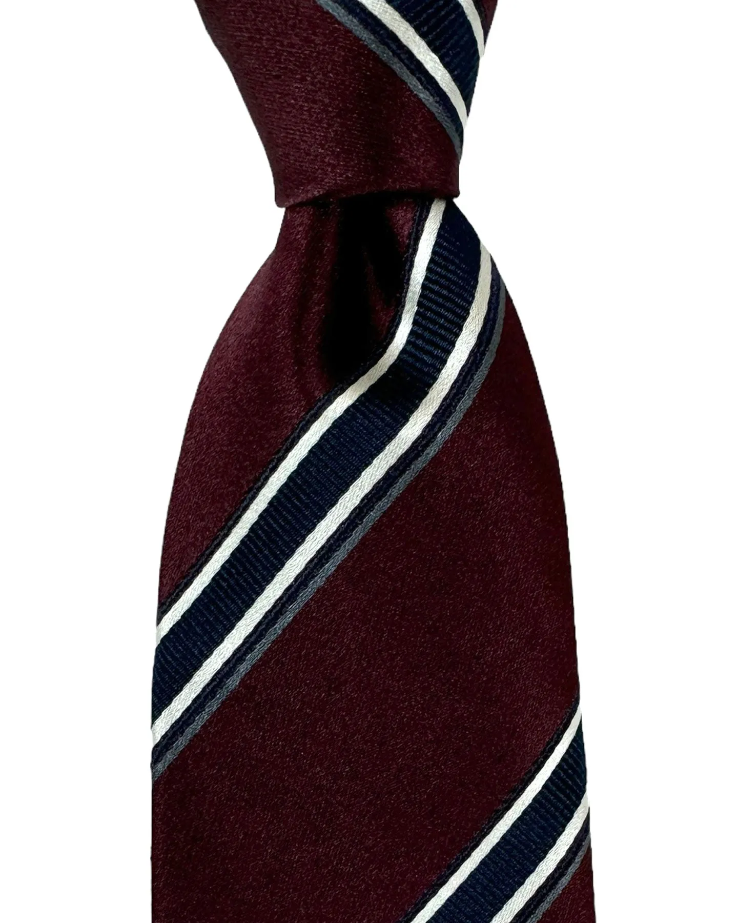 Brunello Cucinelli Necktie Maroon Dark Blue Stripes