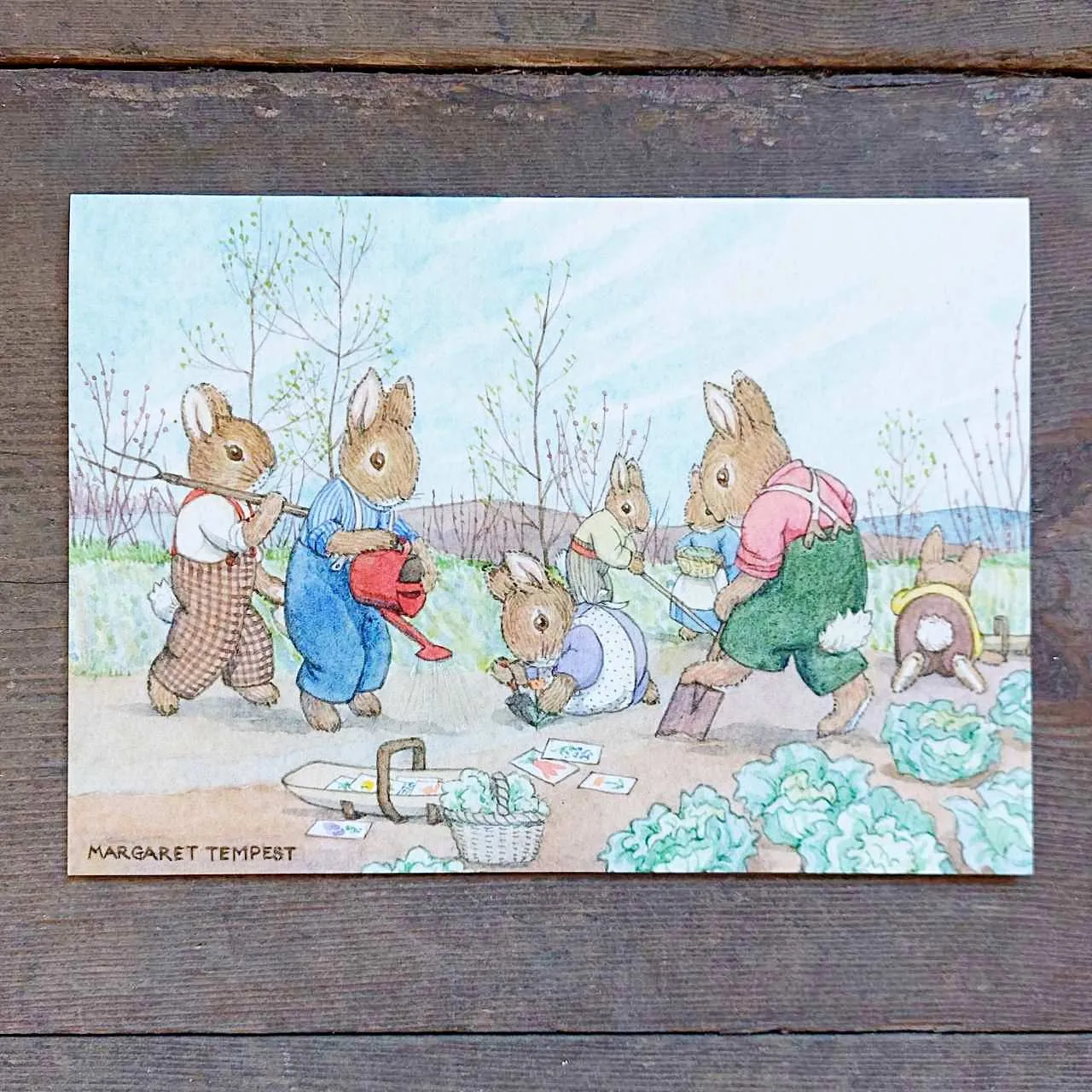 Bunnies Gardening - Greeting Card