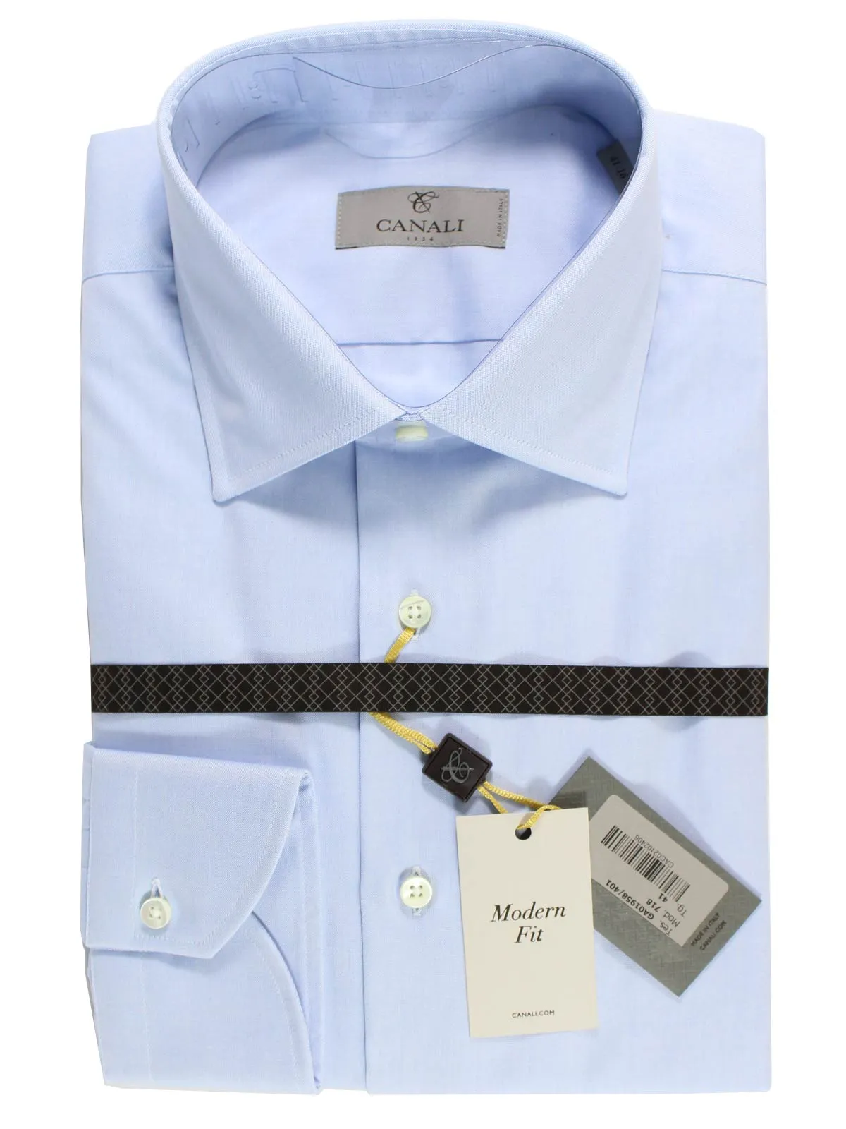 Canali Dress Shirt Light Blue Modern Fit 39 - 15 1/2