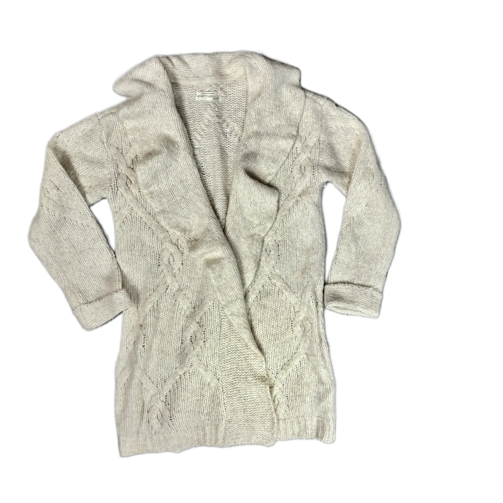 Cardigan By Anthropologie In Cream, Size: M