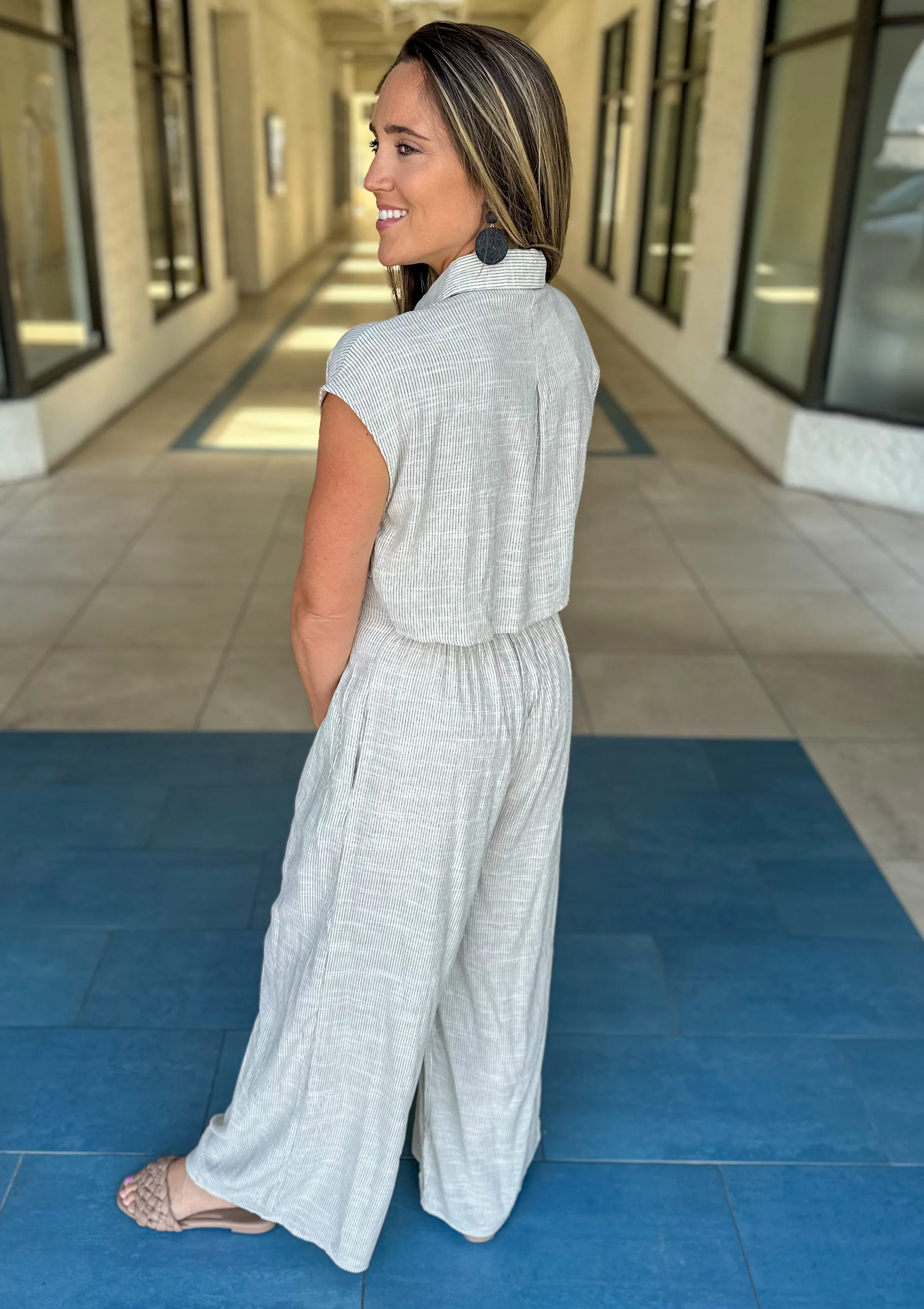 Carter Linen Striped Jumpsuit