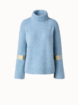 Cashmere Knit Turtleneck with Intarsia Details