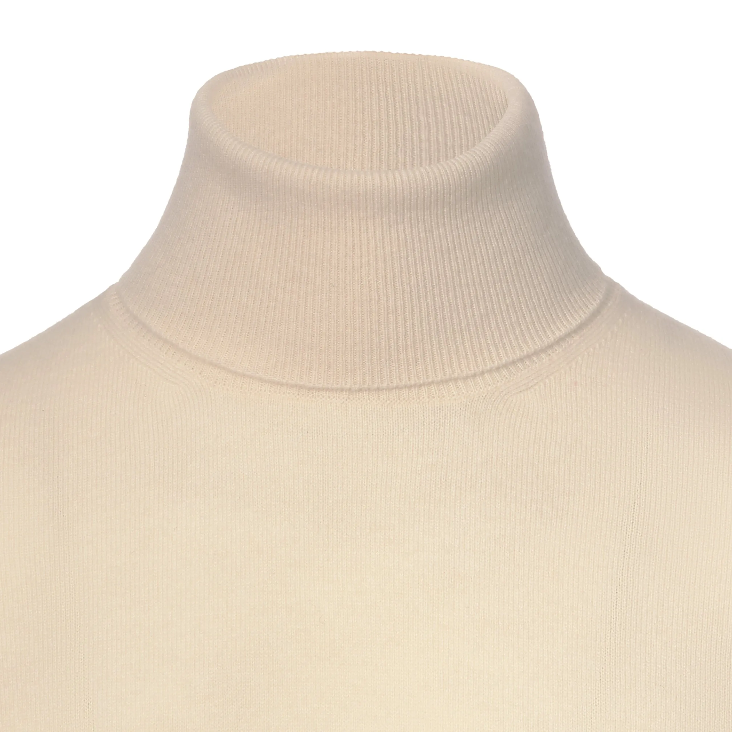 Cashmere Turtleneck Sweater in Milk White