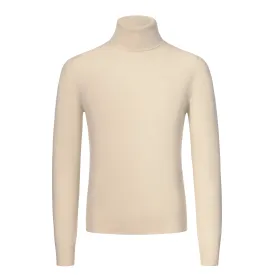 Cashmere Turtleneck Sweater in Milk White