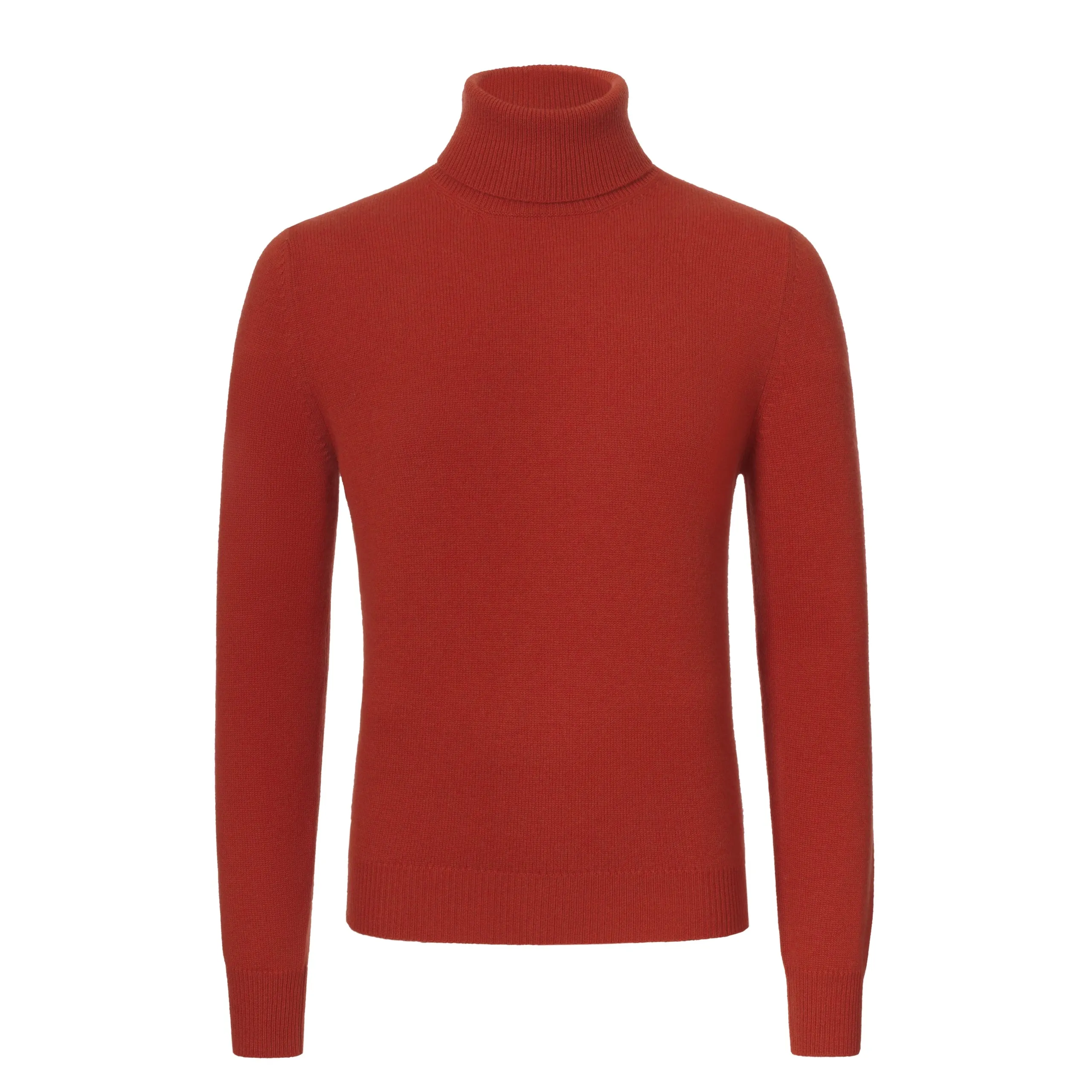 Cashmere Turtleneck Sweater in Red Rusty