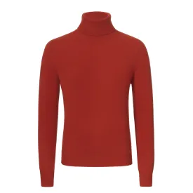 Cashmere Turtleneck Sweater in Red Rusty