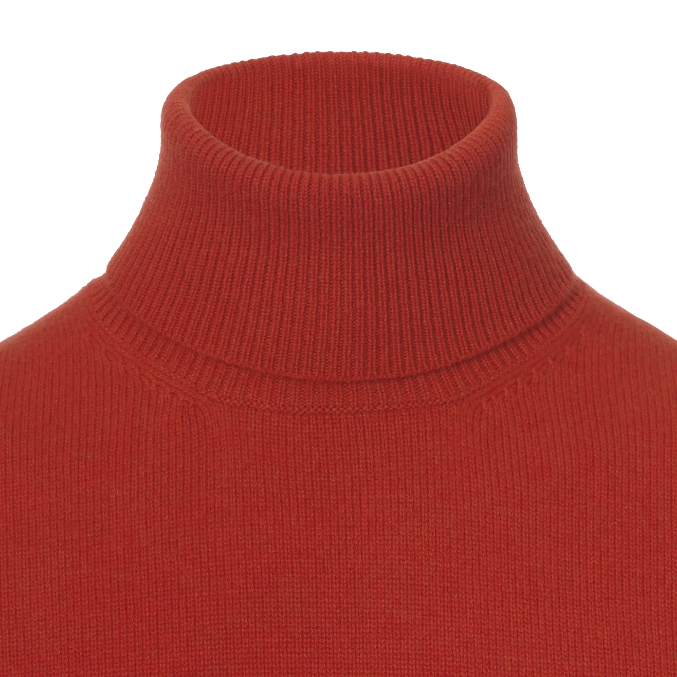 Cashmere Turtleneck Sweater in Red Rusty