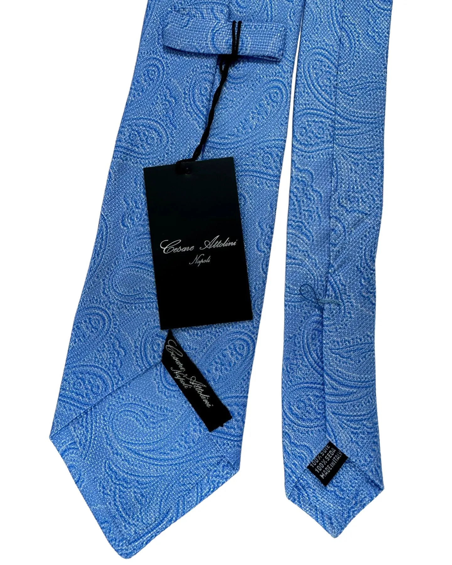 Cesare Attolini Silk Tie Blue Paisley