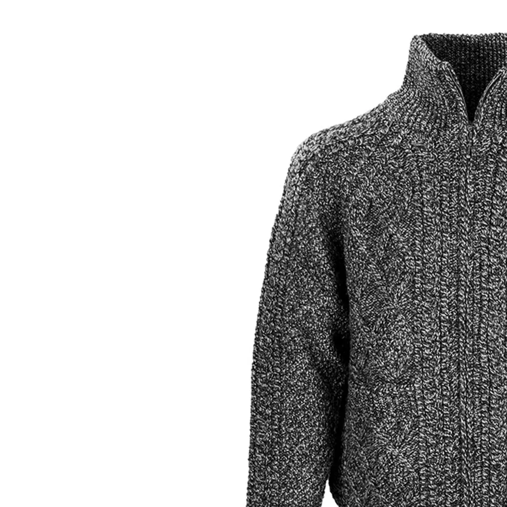 Charcoal Unisex Hand Knit Aran Cardigan