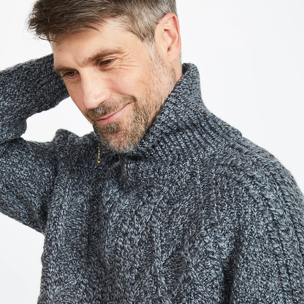 Charcoal Unisex Hand Knit Aran Cardigan