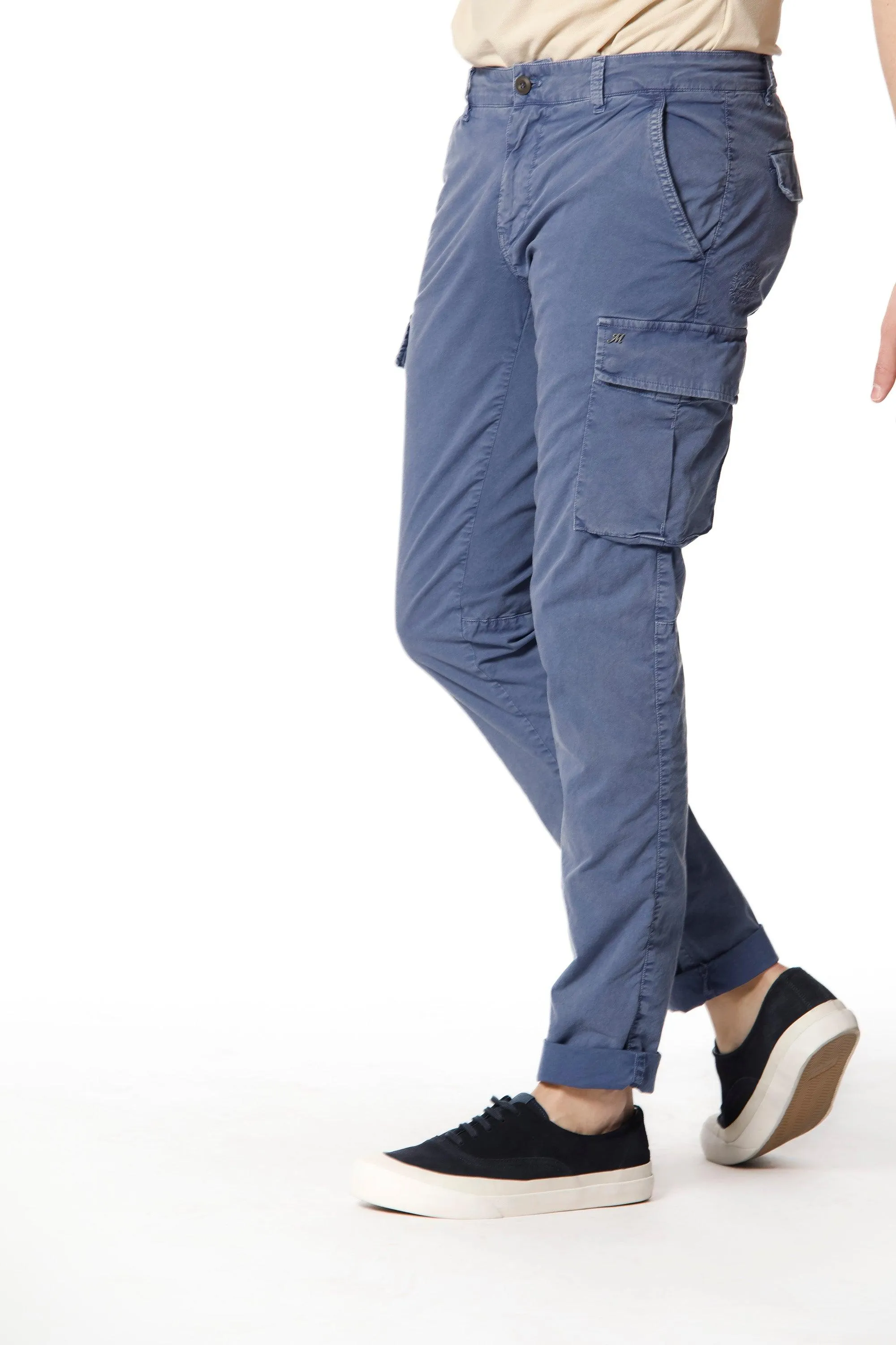 Chile pantalone cargo uomo in twill stretch con special washing extra slim fit