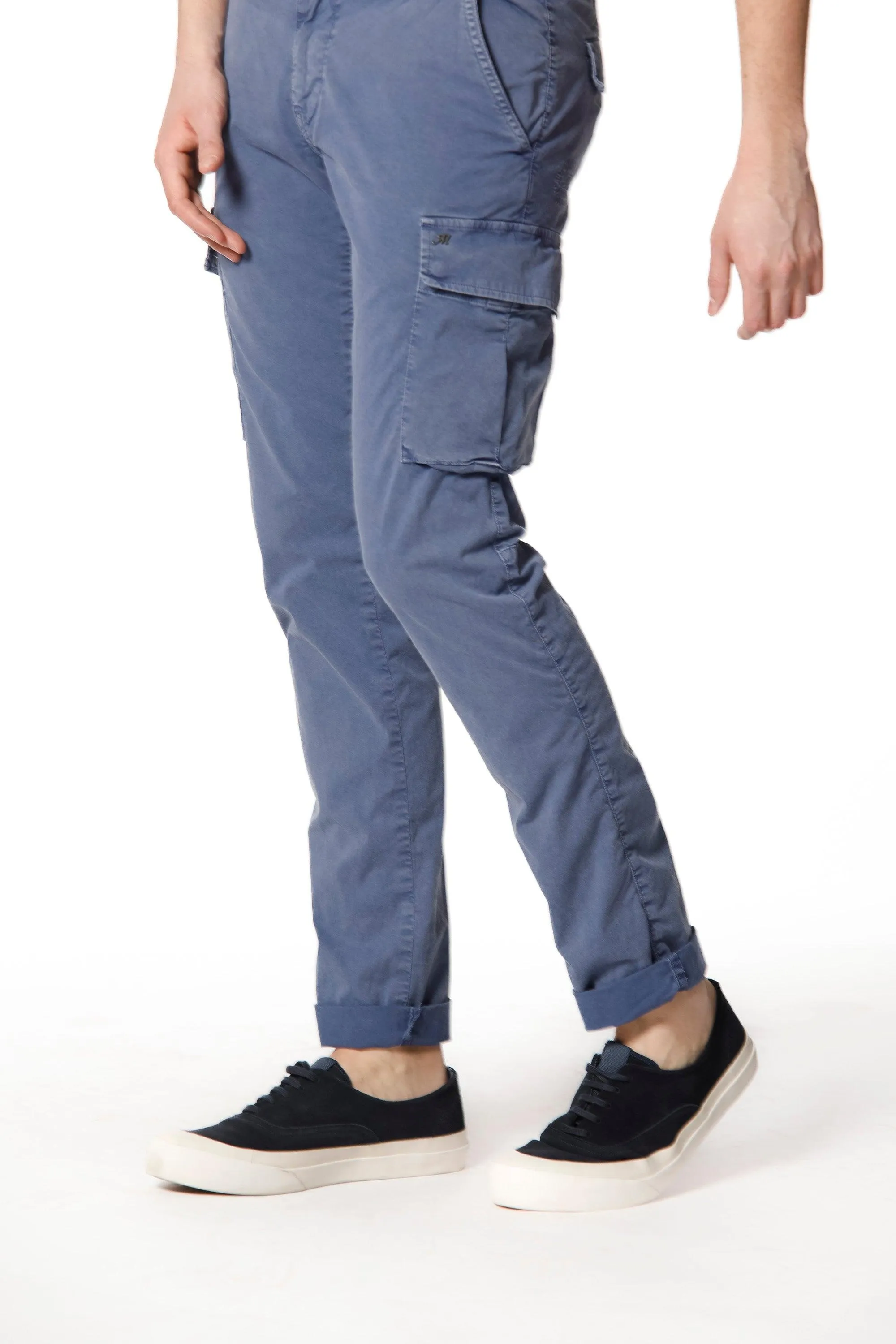 Chile pantalone cargo uomo in twill stretch con special washing extra slim fit