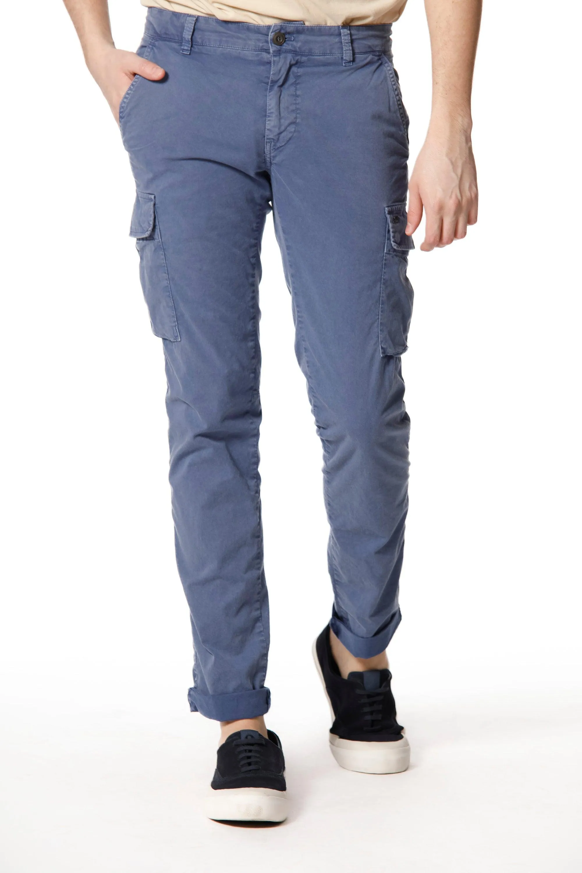 Chile pantalone cargo uomo in twill stretch con special washing extra slim fit