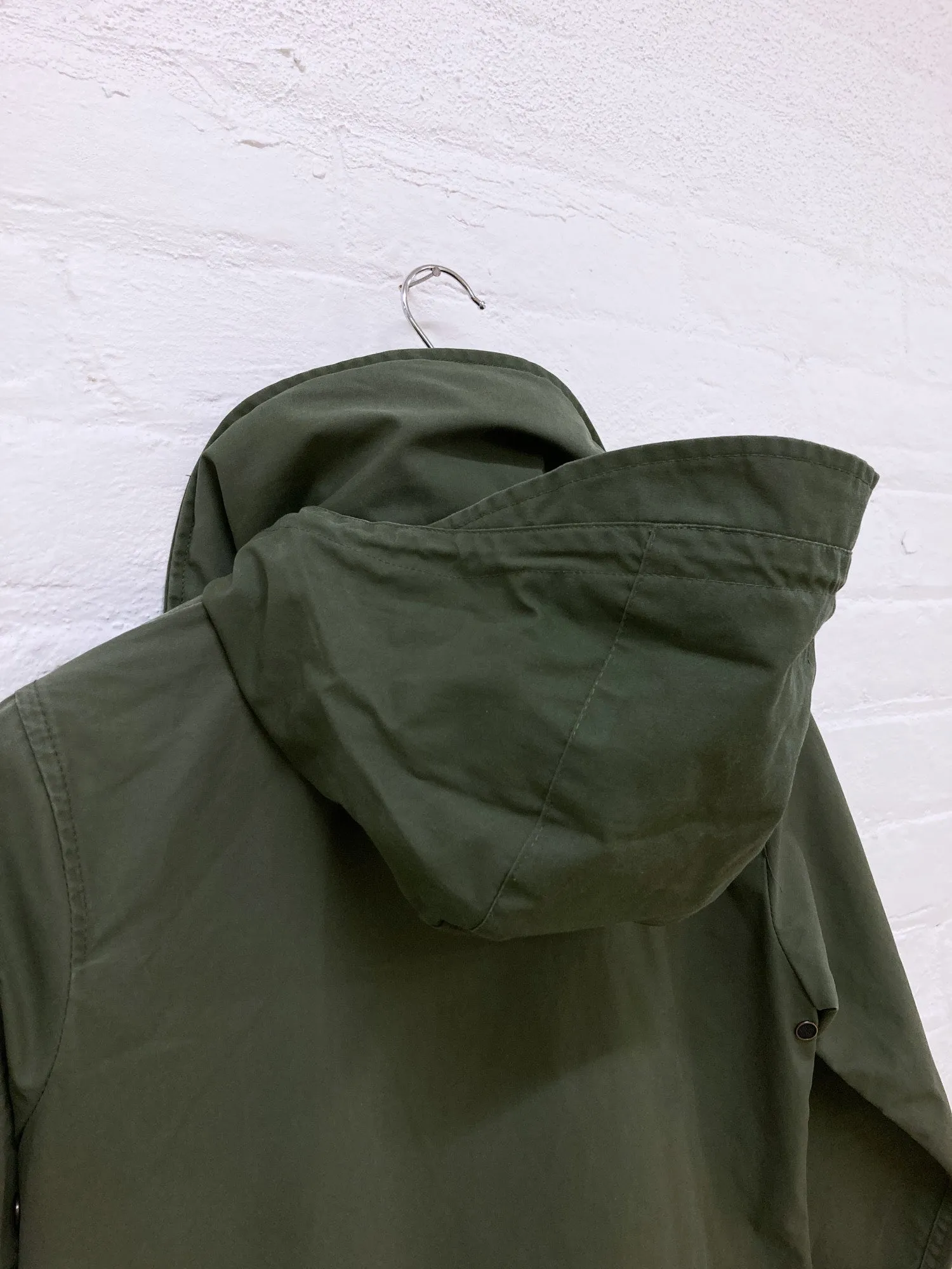 Christophe Lemaire 1990s - 2000s khaki canvas high neck hooded coat - 1 S