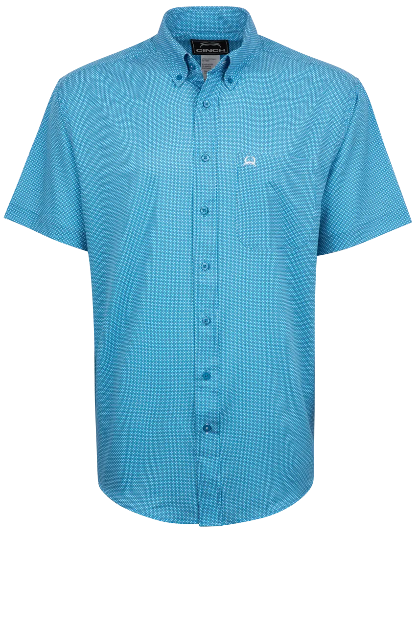 Cinch Arenaflex Button-Front Shirt - Dotted Blue