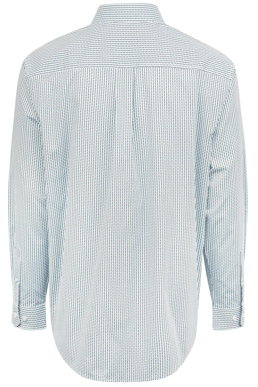 Cinch Diamond Stripe Button-Front Shirt - Blue