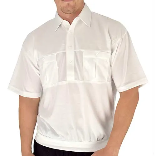 Classics by Palmland Big and Tall Short Sleeve Banded Bottom Shirt 6010-656BT White