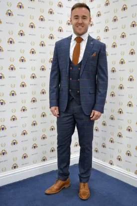 Coronation Street's Alan Halsall (Tyrone Dobbs) in Jenson Marine Check Suit