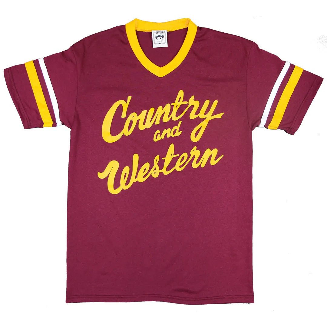 Country & Western Maroon Jersey Unisex Tee