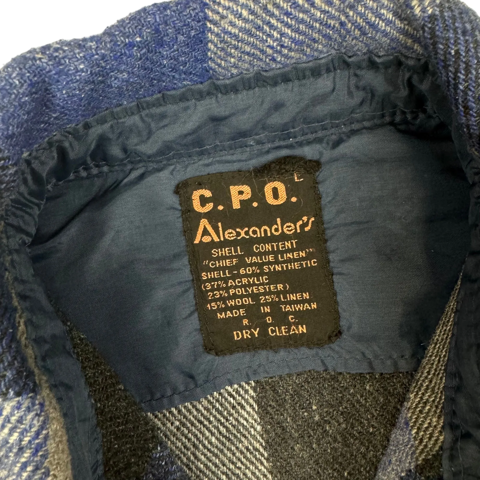 C.P.O. Alexanders 80's Plaid Heavyweight Flannel Shirt Blue