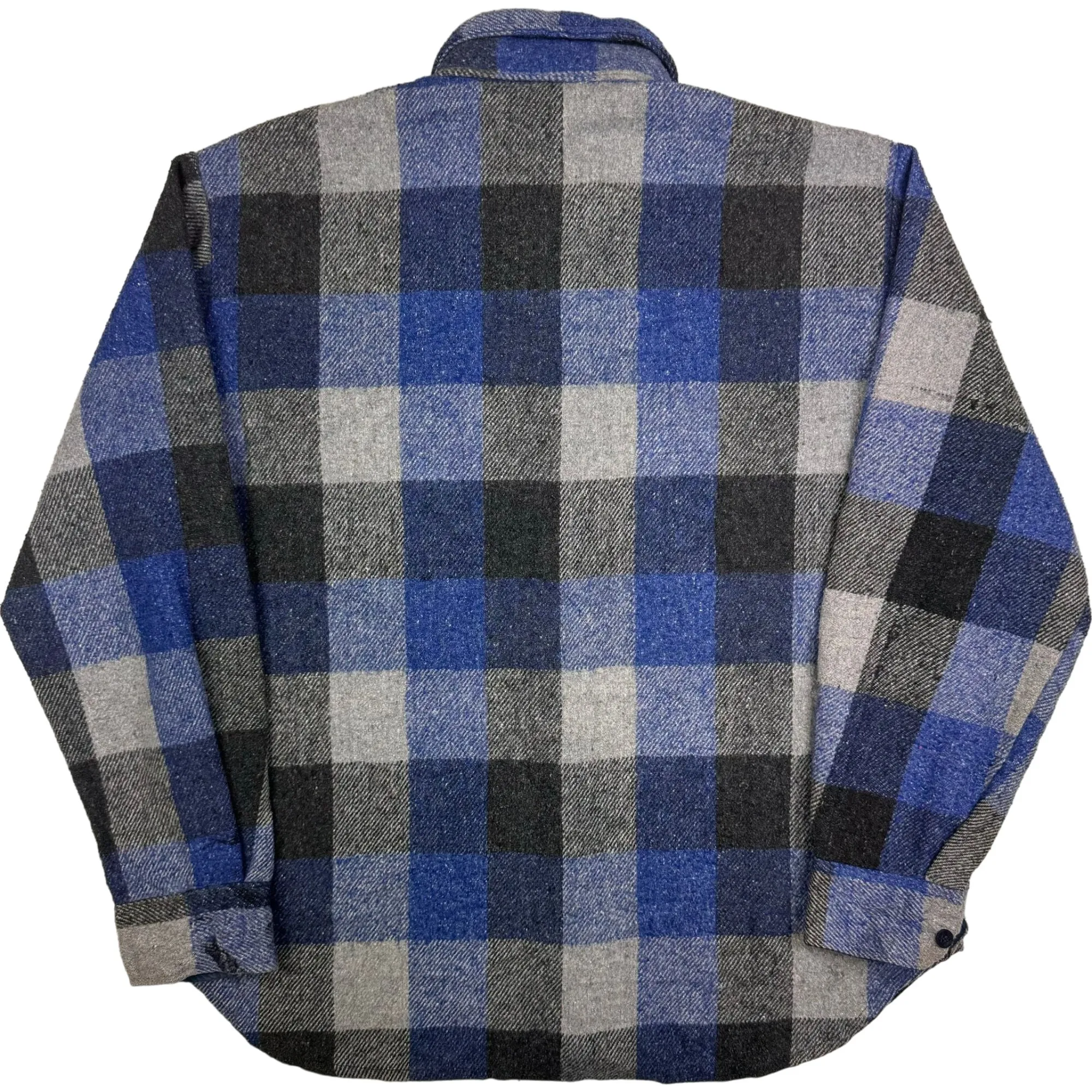 C.P.O. Alexanders 80's Plaid Heavyweight Flannel Shirt Blue